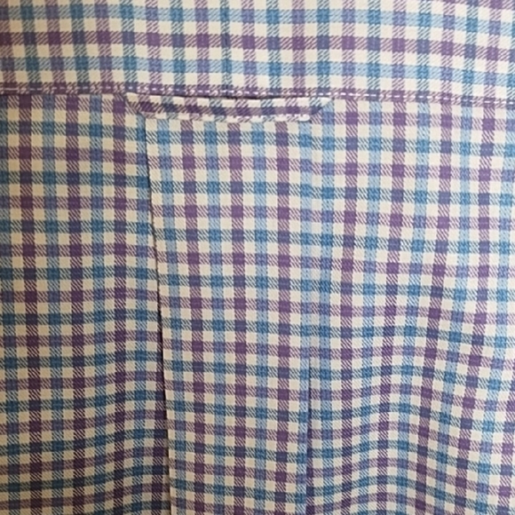Blue Small Plaid Button Down Shirt Tall Gold Label - Picture 2 of 13